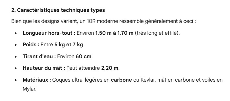 caractéristiques 10r